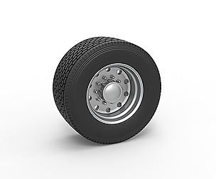 Super single semi wheel Scale 1:25