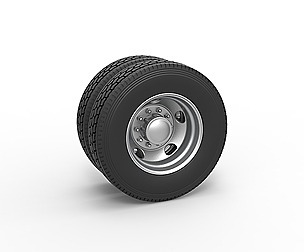 5 Hole rear wheel of old school truck 1:25