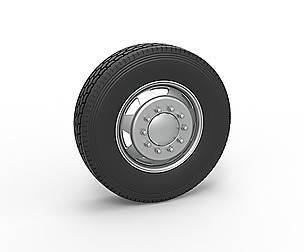 7 Hole front wheel of old school truck 1:25