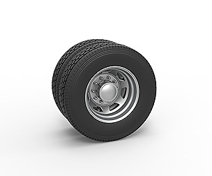 7 Hole rear wheel of oldschool truck 1:25