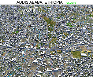 Addis Ababa city Ethiopia 3d model 60km