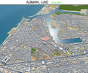 Ajman City UAE 3D Model 40km
