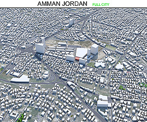 Amman City Jordan 3D Model  100km