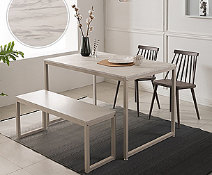 white marble dining table set