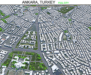 Ankara City Turkey 3D Model  80km