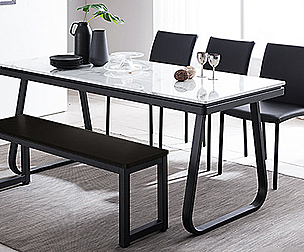 Verdi marble dining table set
