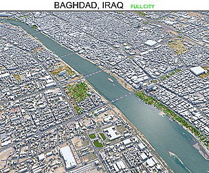 Baghdad City Iraq 3D Model 40 KM