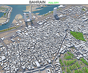 Bahrain City 3D Model 70km
