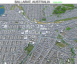 Ballarat City Australia 3D Model  40km