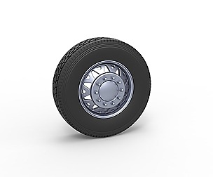Front custom wheel of semi truck 1:25