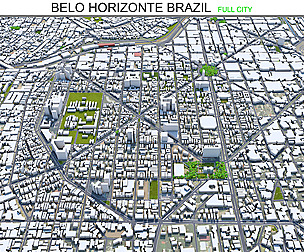 Belo Horizonte city Brazil 3d model 40km