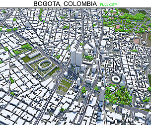 Bogota City Columbia 3D Model  50 Km