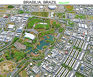Brasilia City Brazil 3D Model  110 km