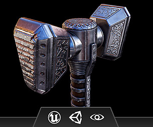 Great Hammer - Melee Weapon with Textures