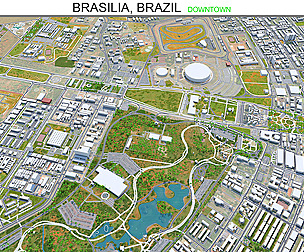 Brasilia Downtown Brazil 3d model 25km