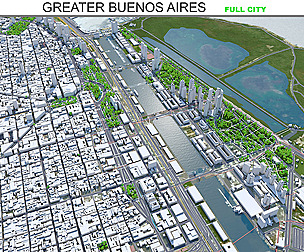 Greater Buenos Aires 3D model  100km