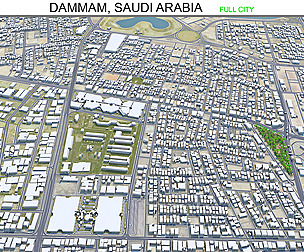 Dammam City Saudi Arabia 3D Model  70Km