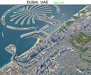 Dubai City UAE 3D Model 80km