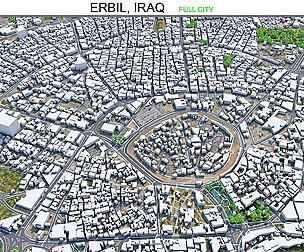 Erbil city Iraq 3d model 30 km