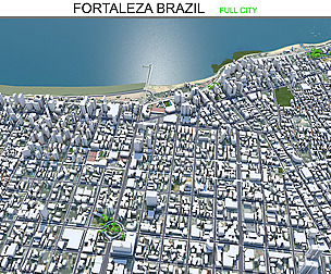 Fortaleza city Brazil 3d model 30km