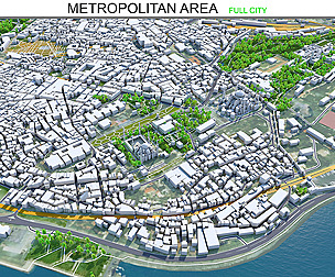 Metropolitan Area Istanbul City 3D Model 100 km