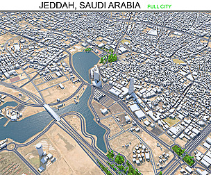 Jeddah city Saudi Arabia 3d model  120km