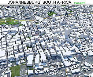 Johannesburg city South Africa 3d model  60km