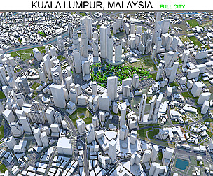 Kuala City Lumpur 3D Model 30km