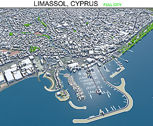 Limassol city Cyprus 3d model 40km