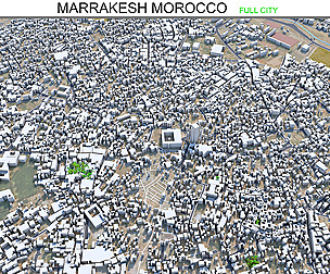 Marrakesh city Morocco 3d model 50km