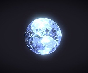 Blue Hologram Planet Earth Sci-Fi 3D Model