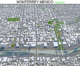 Monterrey Mexico city 3d model  60km