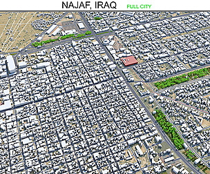 Najaf city Iraq 3d model 30km