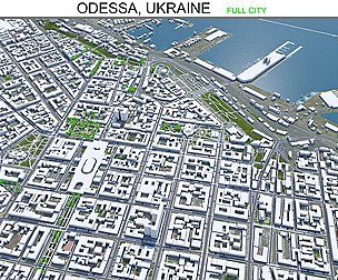 Odessa city Ukraine 3d model 60km