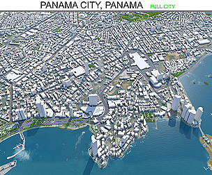Panama City Panama 3d model 80km