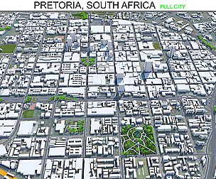 Pretoria city South Africa 3d model 60km