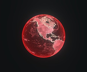Red Hologram Planet Earth Sci-Fi 3D Model