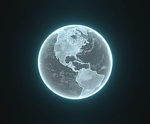 Silver Hologram Planet Earth Sci-Fi 3D Model