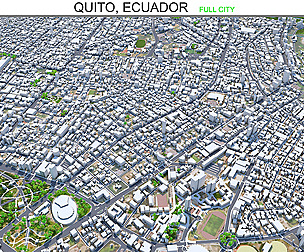 Quito city Ecuador 3d model 70km