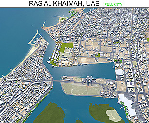 RAS AL Khaimah city UAE 3d model 60km