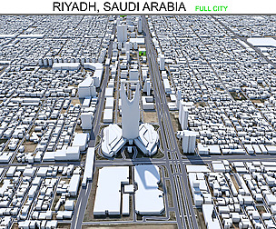 Riyadh city Saudi Arabia 3d model 120km