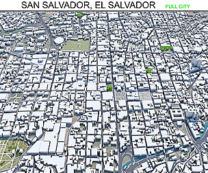 San Salvador city El Salvador 3d model  30km