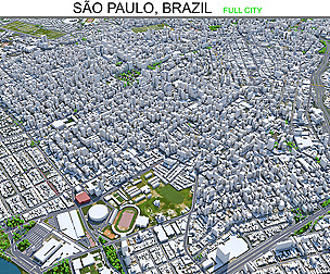 Sao Paulo City 3D Model 90 km