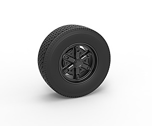 Front float 6 spoke wheel of old school truck 1:25