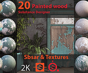 20 painted wood PBR - SBSAR