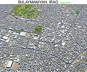 Sulaymaniyah city Iraq 3d model 40km