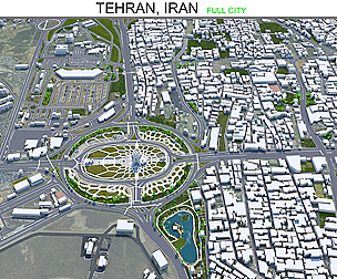 Tehran city Iran 3d model 60km