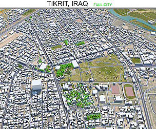 Tikrit city Iraq 3d model 30km