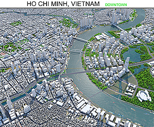 Ho Chi Minh Downtown Vietnam 3d model