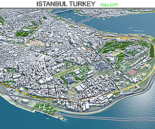 Istanbul city turkey 3d model